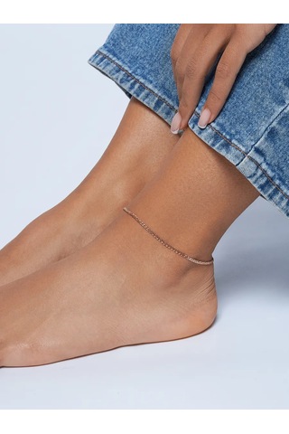 Mıx Jewelry 925 Ayar Gümüş Ve Yaldızlı Ayak Bileziği 285855859 Beyaz