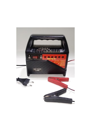 Araba Motorsiklet Akü Şarj Aleti 6v 12v Aküler İçin 6 Amper Doluluk Seviye Göstergeli Akü Şarj Cihazı