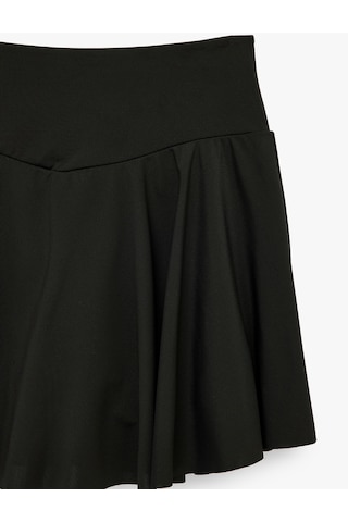 Koton Yüksek Bel Mini Volanlı Spor Şort Etek Siyah 6sak40003nk Siyah