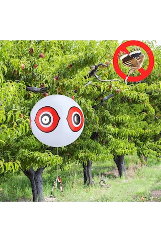 Kosona Bahçe Kuş Engelleme Balonu - 3d Göz Desenli, Rüzgarla Hareket Eden, Toksik Olmayan Pvc Malzeme Siyah