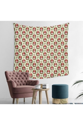 Noel Desenli 50x50 İnç Kare Duvar Halısı, Oturma Odası, Yatak Odası Ve Genç Odası İçin-a160