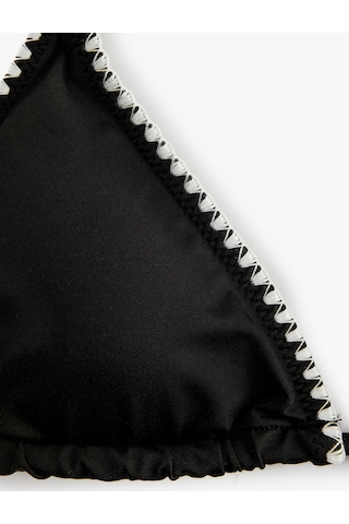Koton Kroşe Detaylı Üçgen Bikini Üst Siyah 6sak10172mm