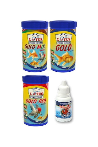 Japon Balığı Yem Berraklaştırıcı Seti, Lotus Gold Natural+Red+Mix