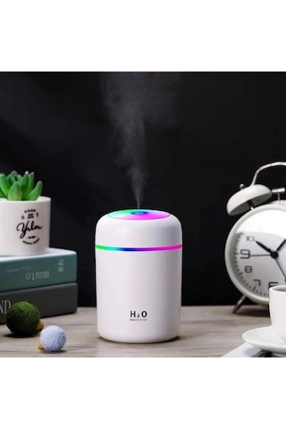 Usb Rengarenk Işıklı 300 Ml Ulrasonik Hava Nemlendirici Buhar Makinesi Ve Hava Aroma Difüzörü 5365