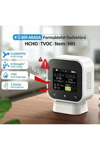 Fnırsı Sfd-02 4'ü 1 Arada Dokunmatik Hava Kalitesi Ölçüm Cihazı
