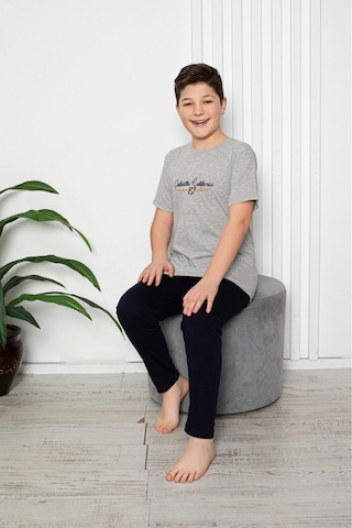 Asel Erkek Çocuk Pijama Takımı Gri