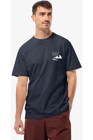 Jack Wolfskin Dıscover T M Erkek Mavi T-shirt 1809761tr-4314 Mavi