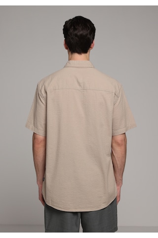 Colin's Colins Regular Fit Shirt Neck Düz Erkek Bej Kısa Kol Gömlek Cl1083096 Q1.v1 Beı