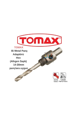 Tomax Hss Bi Metal Panç Adaptörü Hex altıgen Saplı 14-30 Mm