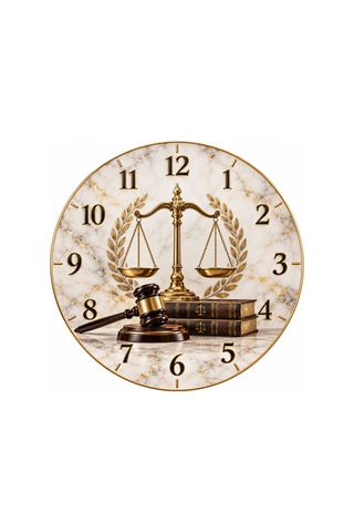 Adalet Temalı Duvar Saati 45 Cm Avukat Hakim Savcı Hukuk Ofisi Uv Baskı Sessiz Akar Mekanizma 907 Çok Renkli