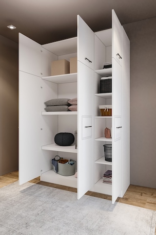 Zarif 6 Kapaklı 10 Bölmeli Beyaz Dolap