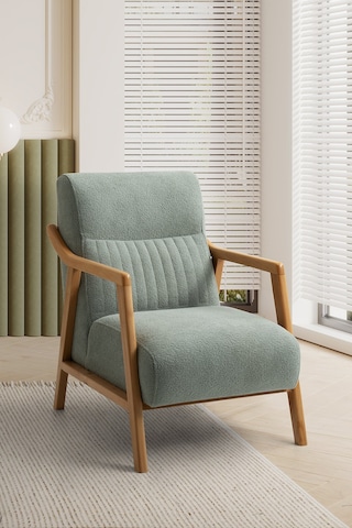 Tera Ahşap Kollu Ayaklı Berjer Yeşil