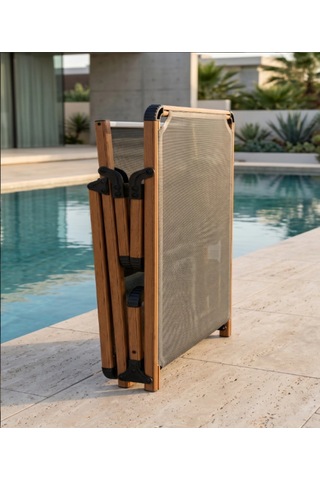 Missidea Alüminyum Katlanır Ve Taşınır Şezlong Teak+antrasit