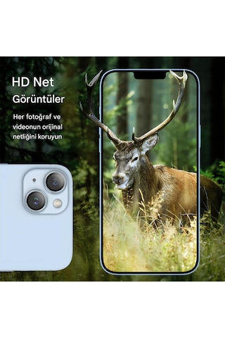 İphone 14 / 14 Plus Uyumlu Safir Lens Çizilmez Dayanıklı Kamera Koruyucu