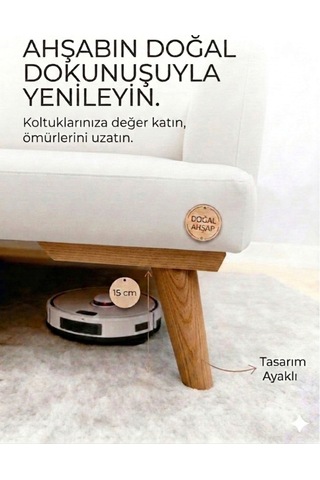 1. Sınıf Gürgen Ağacı Açık Ceviz Mobilya Kanepe Koltuk Tv Ünitesi Mobilya Ayakları 6'lı Set Köşe Ayak Ve Destek Ayağı 15 Cm Robot Süpürge Uyumlu