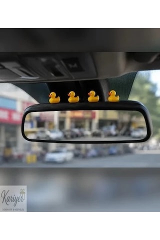 4 Adet Mini Ördek - Araç İçi Torpido Ve Dikiz Aynası Süsü-