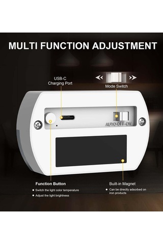 Hareket Sensörü Işık Dimmable, Kablosuz Şarj Edilebilir Mini Led Gece Işık Ayarlanabilir Aydınlatma Renk Renkli Işık