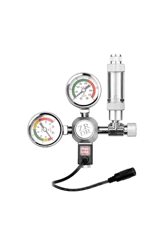 Akvaryum Co2 Regülatörü Su Geçirmez Karbon Dioksit Regülatörü Büyük Göstergeli Kabarcık Sayacı Solenoid W21.8 Arayüz Silindiri İçin