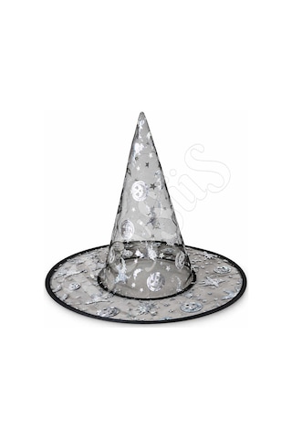 Beysüs Halloween Cadılar Bayramı Şapka Şeffaf Gümüş Tüm Yaşlar