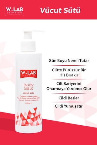 W-Lab Cosmetics Body Milk Vücut Sütü 200 ML