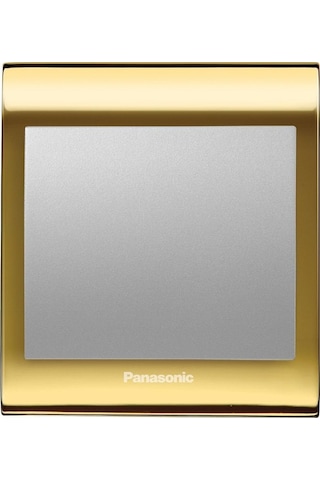 Viko Panasonic Thea Blu Tekli Anahtar Çerçeve Gold+dore, Kapak Metalik Beyaz