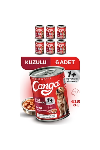 Cango Yetişkin Yaş Köpek Maması Kuzu Etli 415gr 6lı
