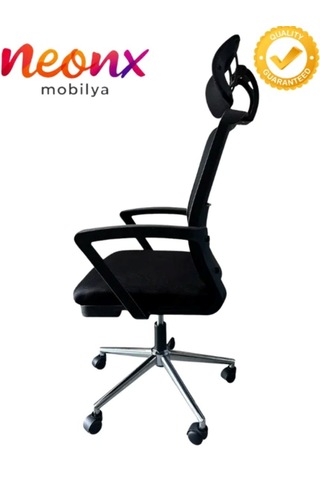 Neonx Belinay Başlıklı Çalışma Koltuğu Ofis Koltuğu Ergonomik Çalışma Koltuğu Siyah