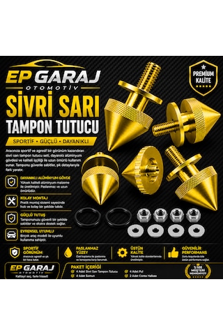 Universal Bütün Araçlara Uyumlu Sivri Sarı Tampon Tutucu Sportif Ve Güçlü Görünüm 1