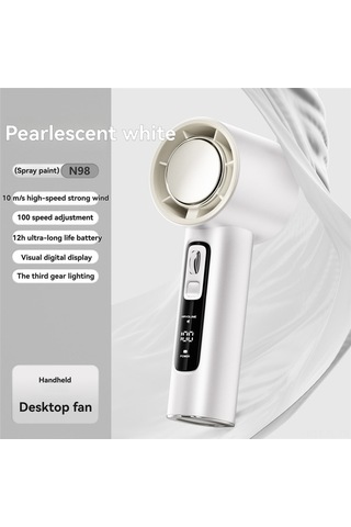 Pazly Taşınabilir Usb Şarjlı Katlanır El Fanı - N98 Model, 100 Ayarlanabilir Hız, Led Ekran, 5000mah Pil