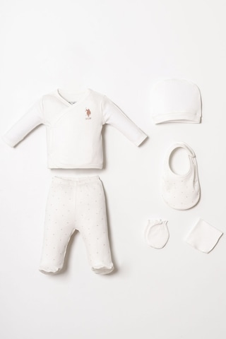 U.s. Polo Assn. Kız Bebek Beyaz Hastane Çıkışı 5 Li Set 5274-50064 Beyaz