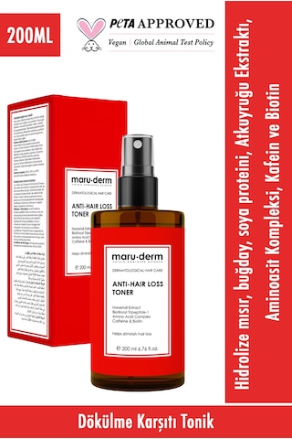 Maruderm Biotin & Kafein Dökülme Karşıtı Saç Toniği Sağlıklı Uzamaya Yardımcı 200 ML