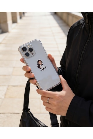 Kız Figürlü Anime Telefon Sticker 3d Metal Tasarım, Arka Süs A300147
