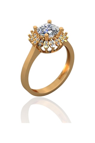 Pırlanta Montür Üst Kalitefarklı Lotus 14 Ayar Altın Yüzük Altın