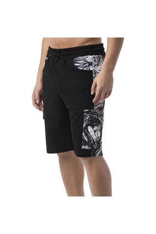 Ck298 Men S Side-print Urban Rebel Denim Capri Siyah