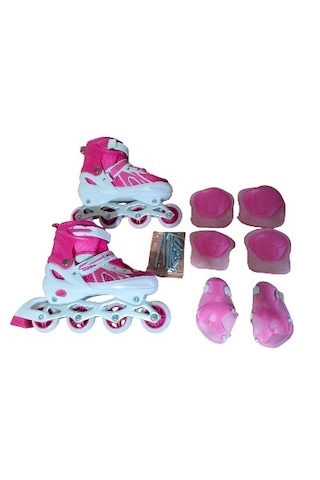 Paten Ayarlanabilir 2+2 Ve 2+1+1 Işıklı Pembe Koruma Seti Pembe