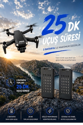 E100 Fırçasız Motor Hd 720p Çift Kameralı 2batarya&25dakika Uçuş Taşıma Çantalı Drone