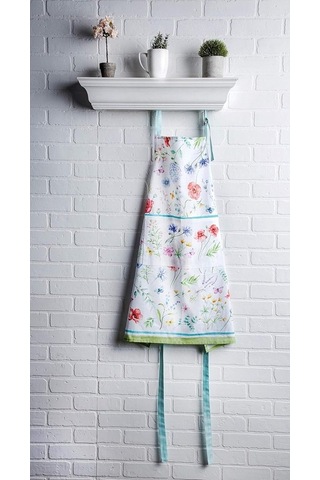 Fastbuy Kadınlar İçin Uzun Bağlı Ayarlanabilir Boyunlu Pamuklu Mutfak Önlüğü 4 Çiçekli Diğer Diğer
