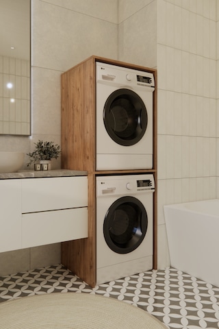 Odaco Premium Çkmd-02 %100 Mdf Çamaşır Ve Kurutma Makinası Dolabı Safir Meşe