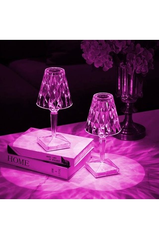 Powermaster Ha-1638 Dekoratif Rgb Led'li Ambiyans Masa Gece Lambası Şarjlı Dokunmatik Tuşlu Çok Renkli