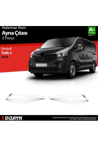 S-Dizayn Renault Trafic Krom  Ayna Çıtası 2 Prç. 2014 Üzeri