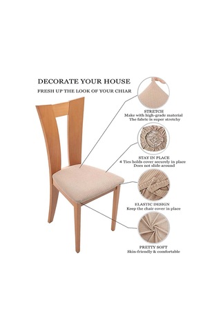 Yemek Odası İçin Çıkarılabilir Yıkanabilir Kahve Rengi Streç Sandalye Kılıfları DiğER