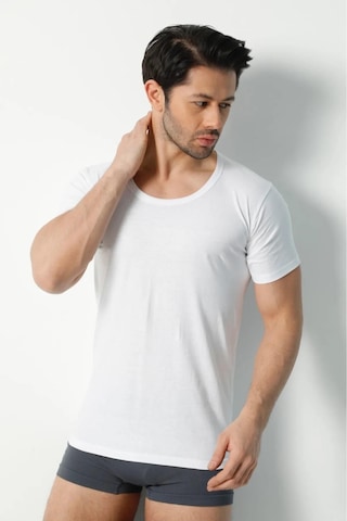 Saran Erkek Penye %100 Pamuk Bisiklet Yaka Fanila Atlet 3006 - 6 Adet 001