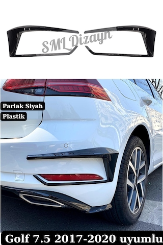 Golf 7.5 Arka Sis Çerçeve Flap Kaplama 2017-2020 Parlak Siyah
