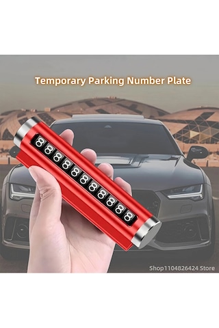 Meyzone Kırmızı Metal Kasa Numara Çevirmeli Araç İçi Telefon Numaratör Park Numarası Parkmatik Numaratör