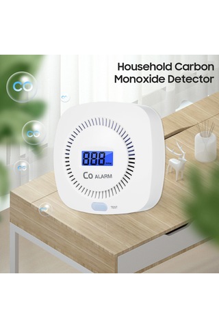Lemestar Ev İçin Karbon Monoksit Algılayıcı - Elektrokimyasal Sensörlü, 80db Uyarı, Duvar Montajlı Pil Dahil Değil