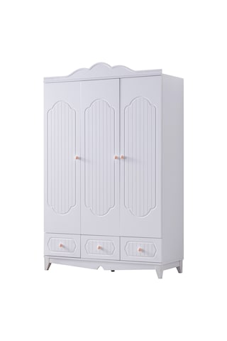 Poli Çocuk Odası Takımı, Poli Yavrulu Karyola, Flower 3 Kapaklı Dolap - Pembe Renkli