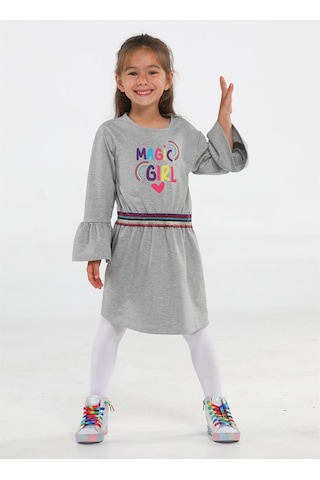 Magic Girl Gri Örme Kız Elbise-gri Gri