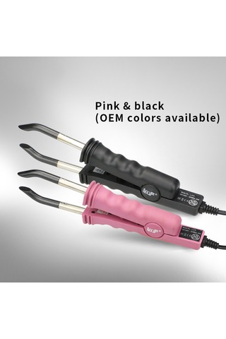 Vkemall Profesyonel Saç Uzatma Aleti 200 C Sabit Sıcaklık 220v Euro Şarjlı Pembe Isıtmalı Saç Birleştirici