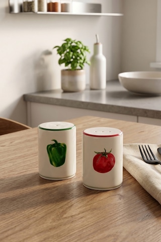 Rakle X Bengi Kurtcebe Pomodoro 2'li Tuzluk-biberlik Seti 6 Cm Çok Renkli