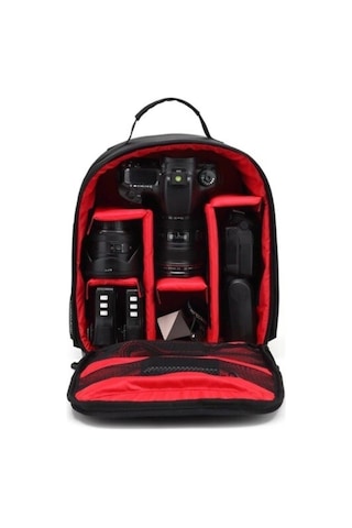 Fototek Canon - Nikon Fotoğraf Makinesi Çift Askılı Sırt Çantası